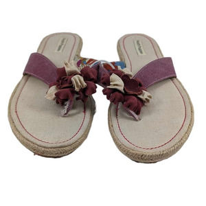 Hush Puppies Espandrille Flat Thong Sandals Floral Women's Size 9.5
